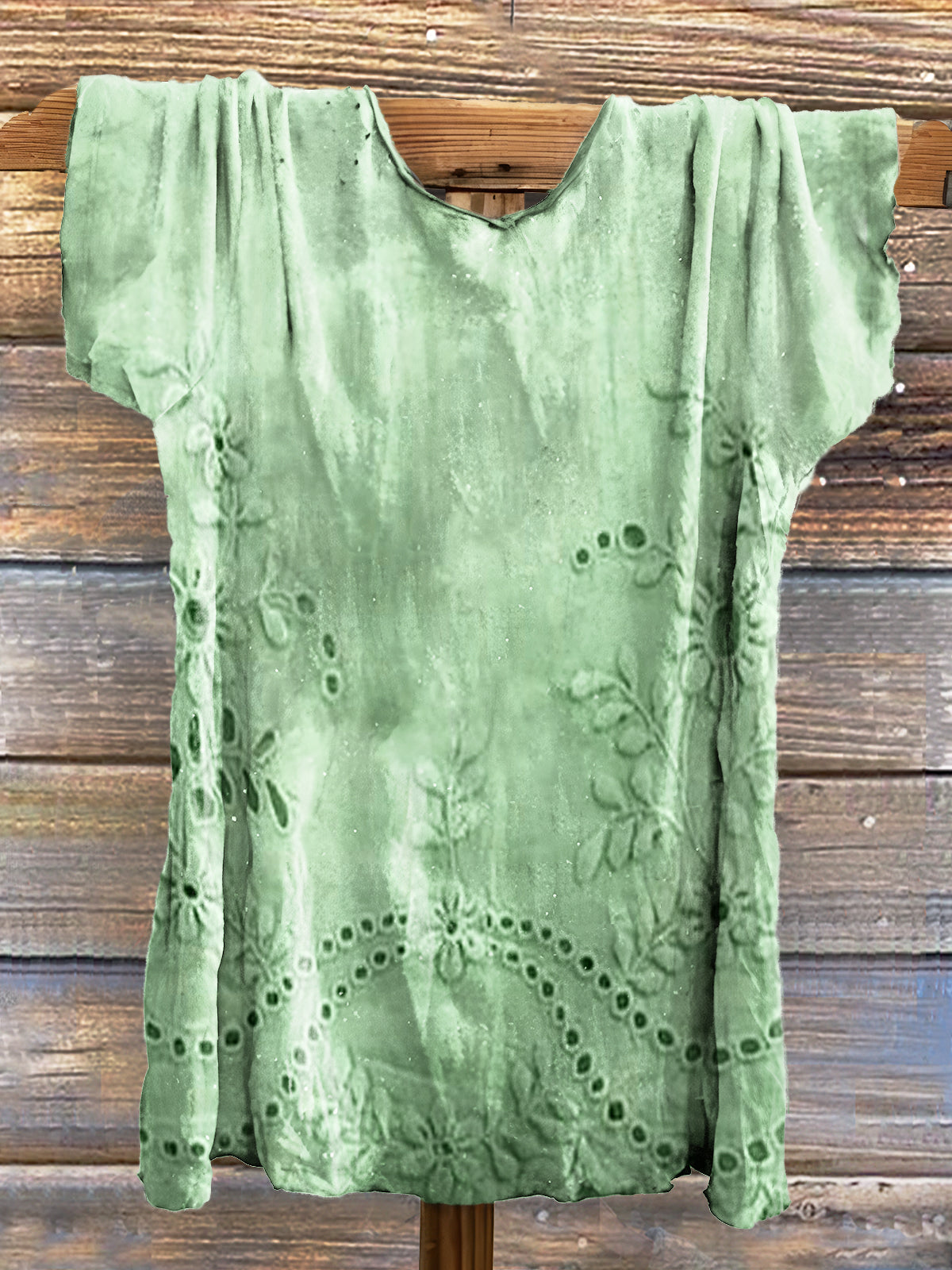 Floral Texture Art Print Cotton Crew Neck Tee