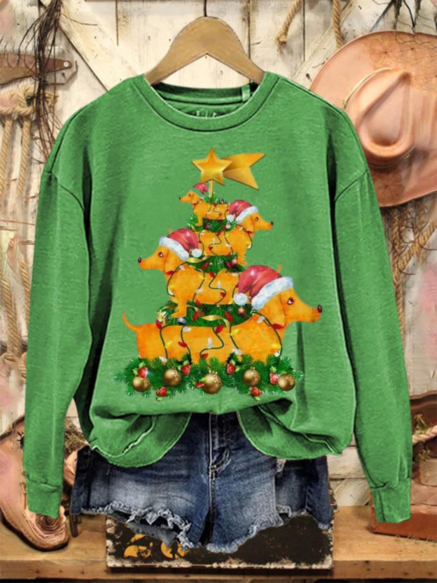 Lovely Christmas Dogs Art Print Casual Sweatshirt