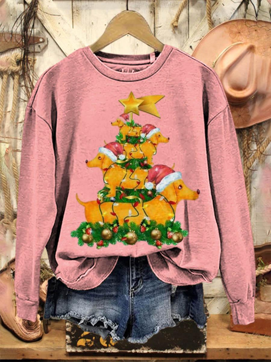 Lovely Christmas Dogs Art Print Casual Sweatshirt