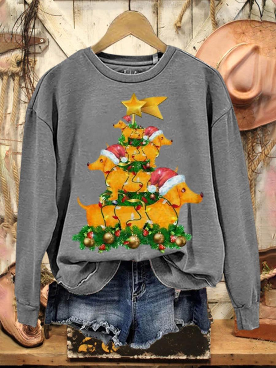 Lovely Christmas Dogs Art Print Casual Sweatshirt