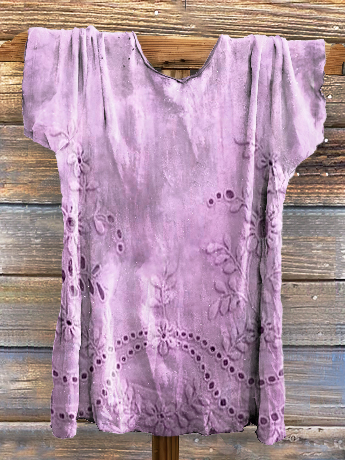 Floral Texture Art Print Cotton Crew Neck Tee