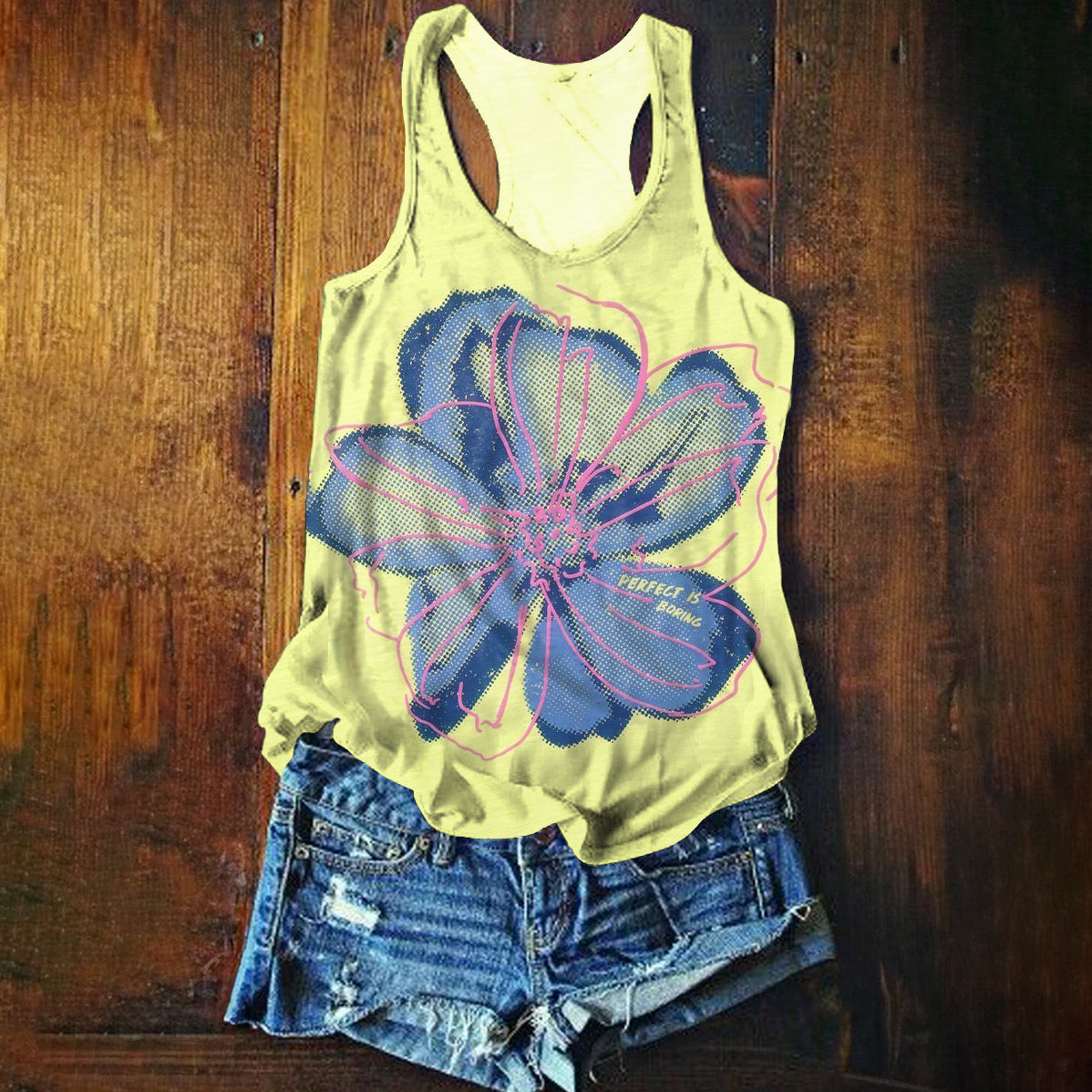 Women's Floral Art Print Tank Top