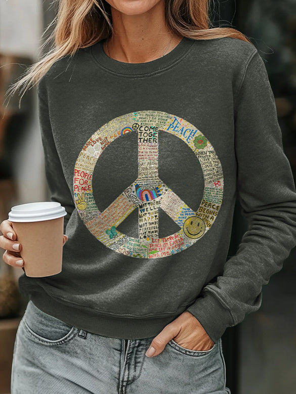 Hippie Art Print Casual Sweatshirt