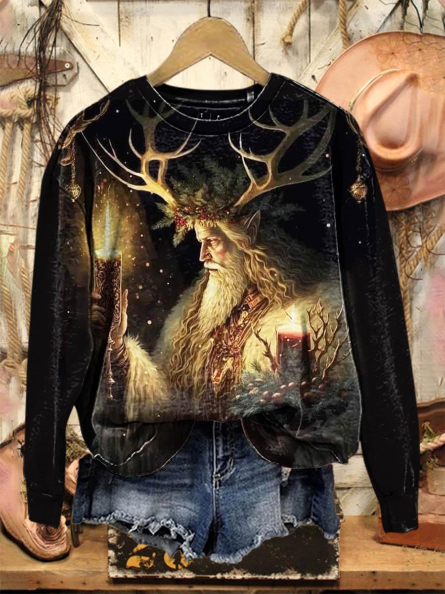 Lovely Santa Claus Art Print Casual Sweatshirt