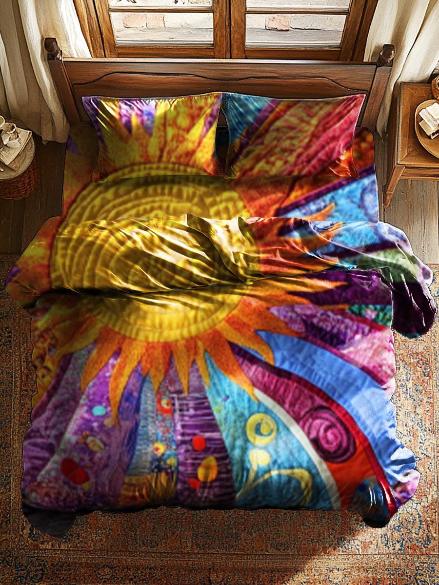 Colorful Sun Collage Art Print Sheet Set