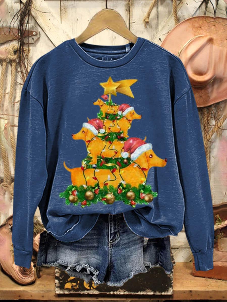 Lovely Christmas Dogs Art Print Casual Sweatshirt