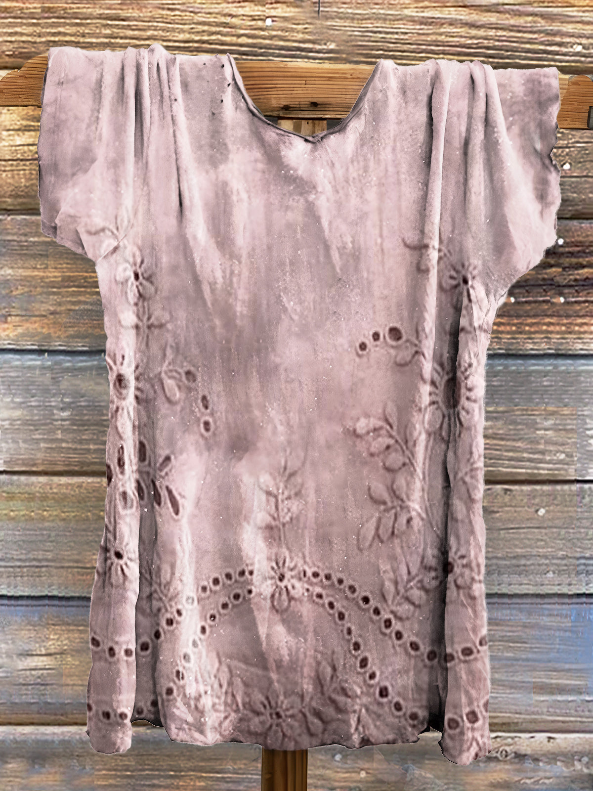Floral Texture Art Print Cotton Crew Neck Tee