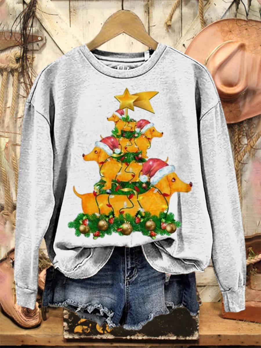 Lovely Christmas Dogs Art Print Casual Sweatshirt