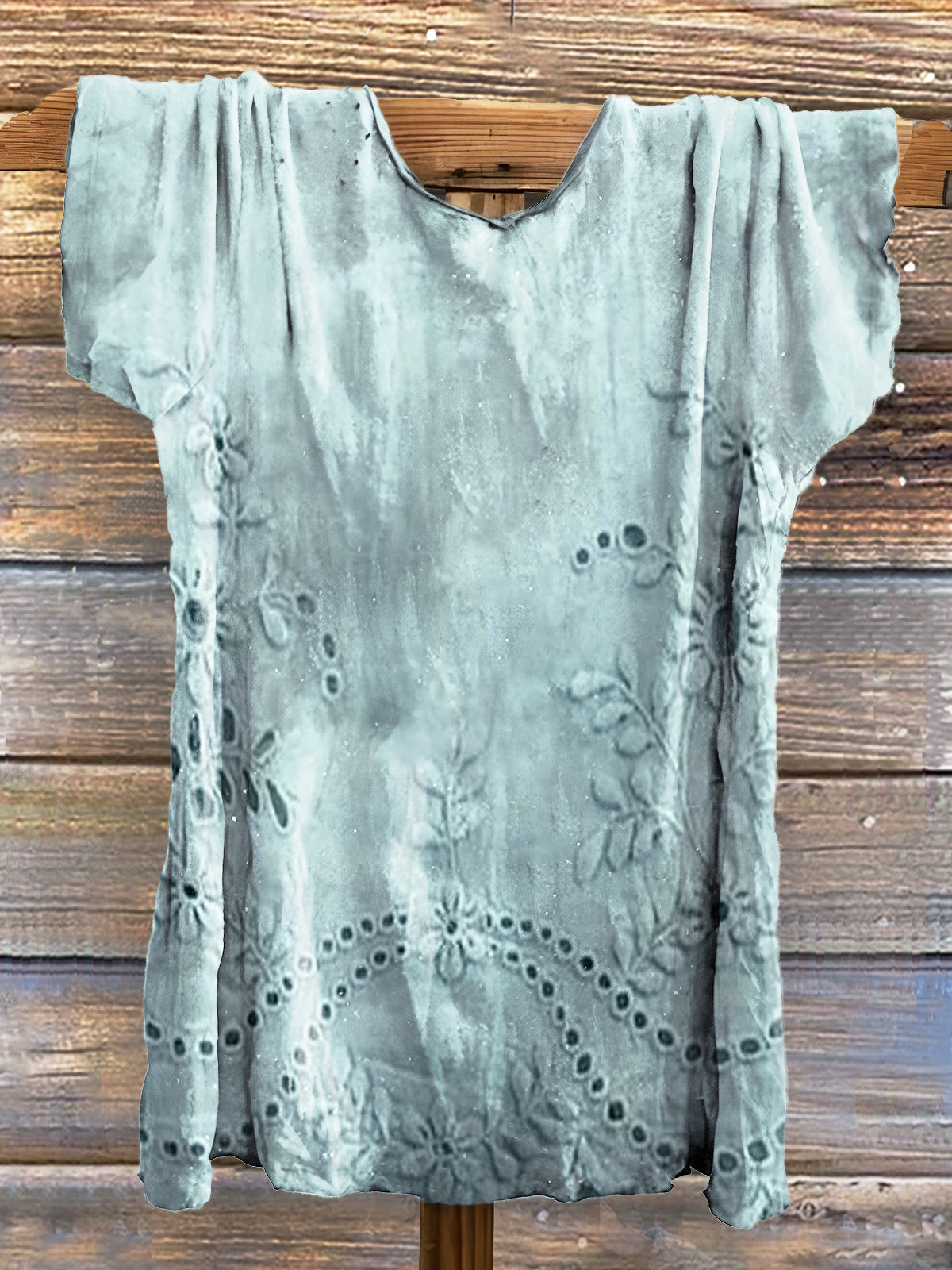 Floral Texture Art Print Cotton Crew Neck Tee