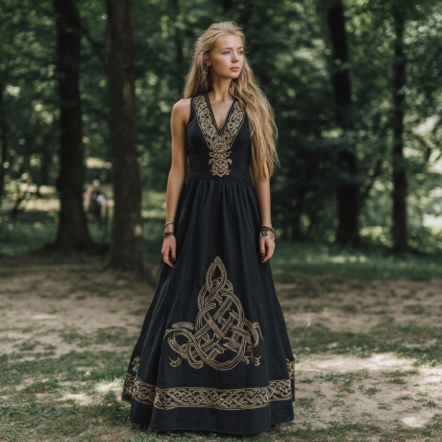 Women's Vintage Celtic Knot Art Tank Maxi Dress