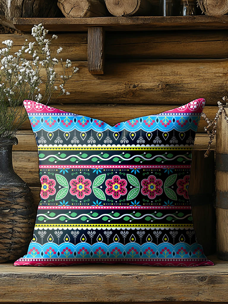 African Kente Pattern Art Print Casual Pillow