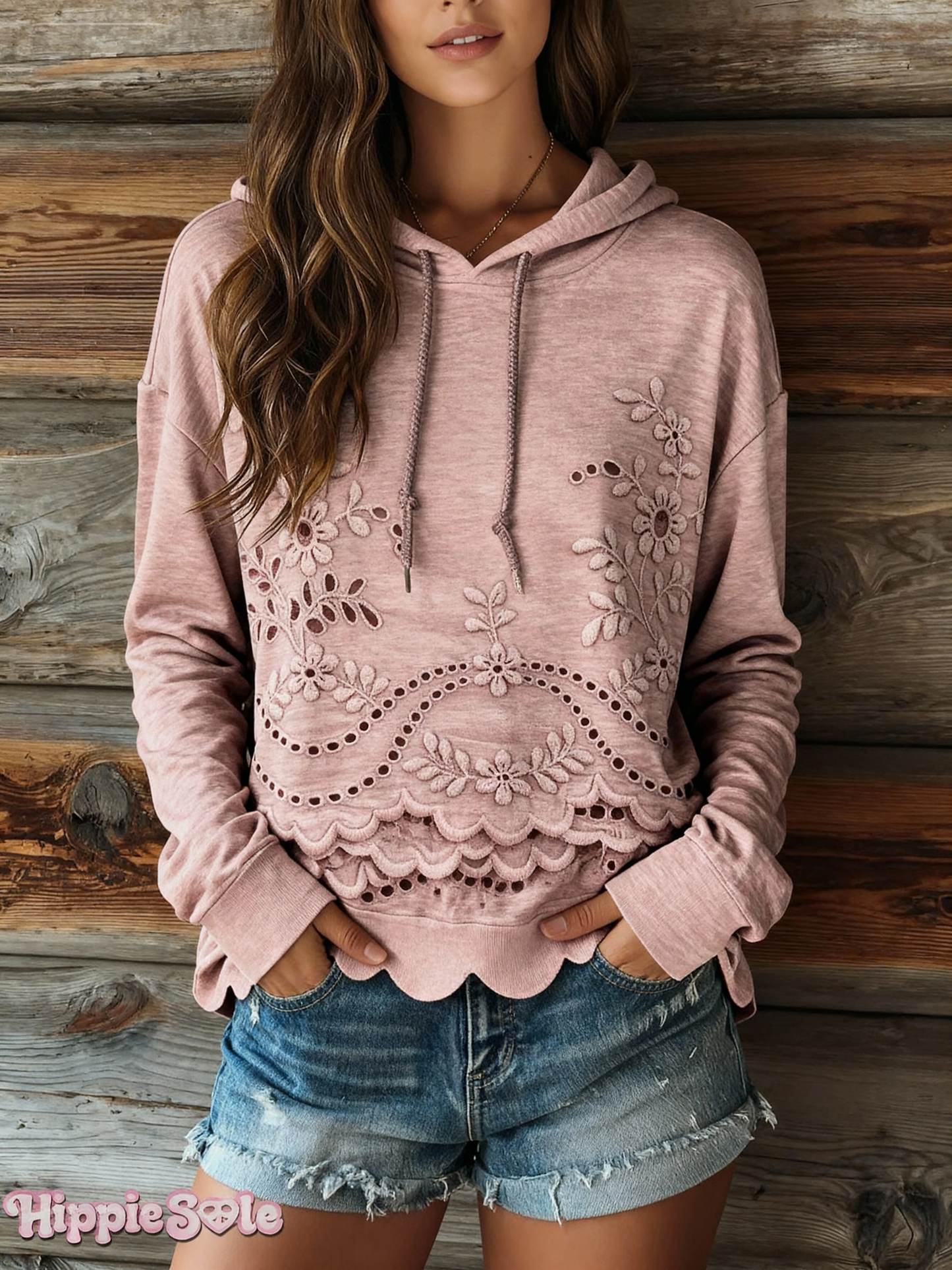Women's Floral Textured Art Patterns Prints Casual Pocket Hoodie Sweatshirt