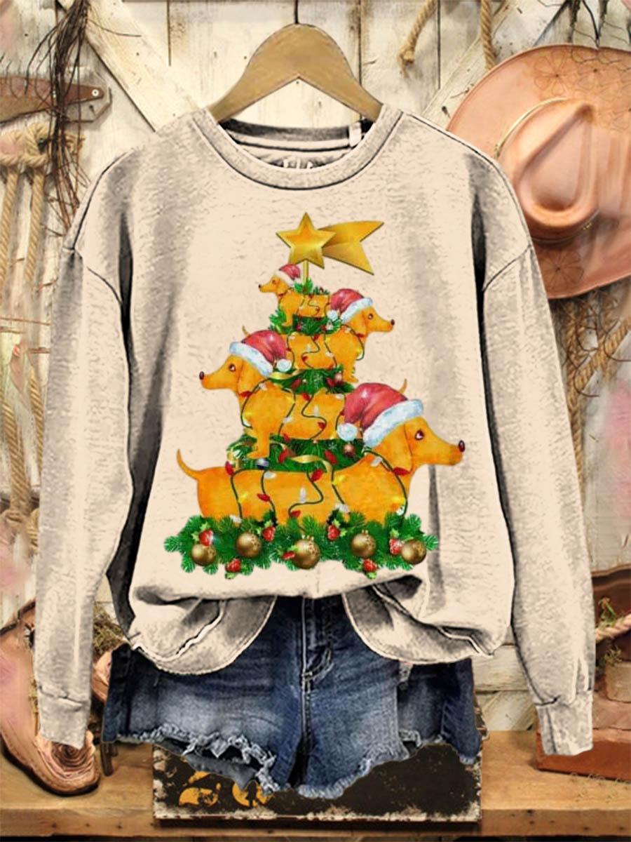Lovely Christmas Dogs Art Print Casual Sweatshirt