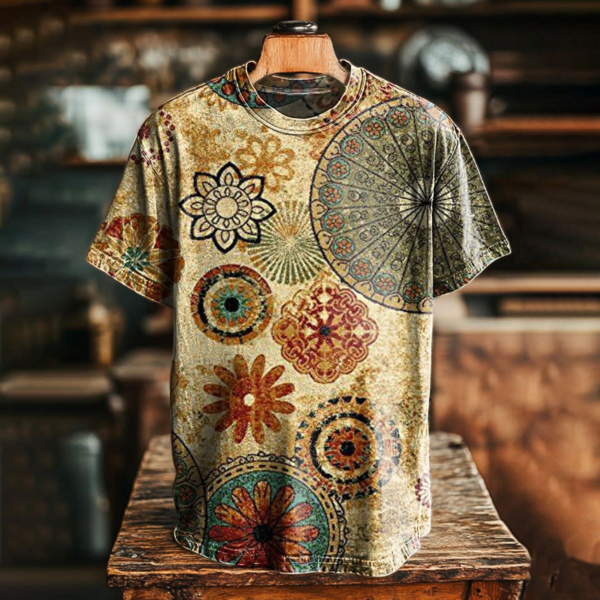 Vintage Floral Art Print T-Shirt