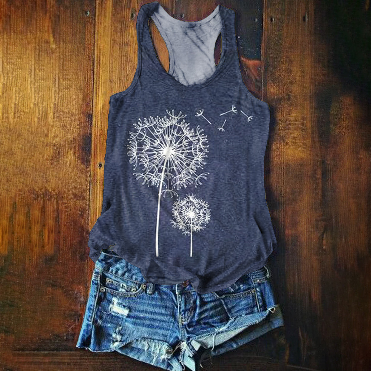 Women's Dandelion Pattern Art Print Tank Top