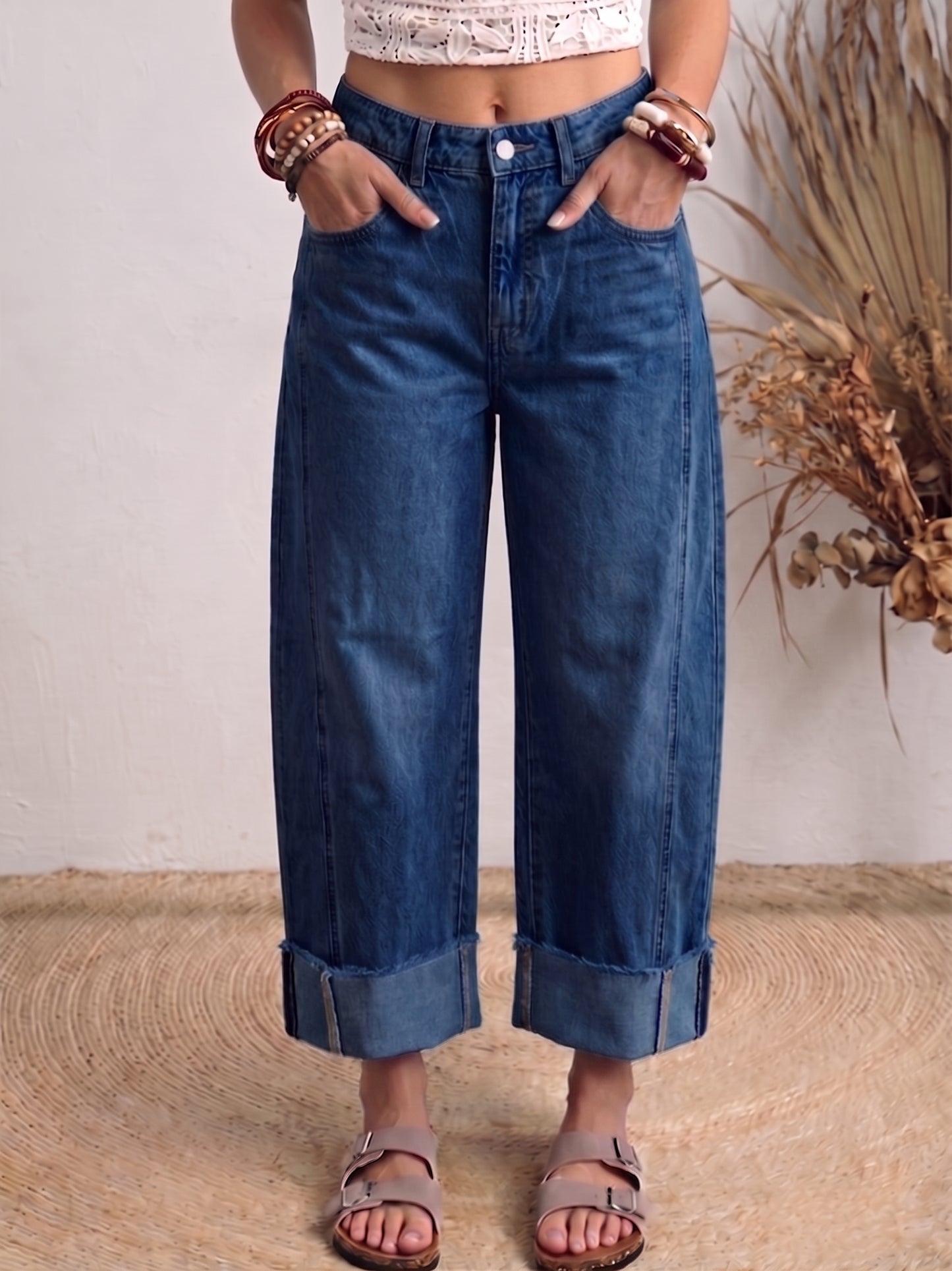 Women's Art Print Cotton Denim Jeans