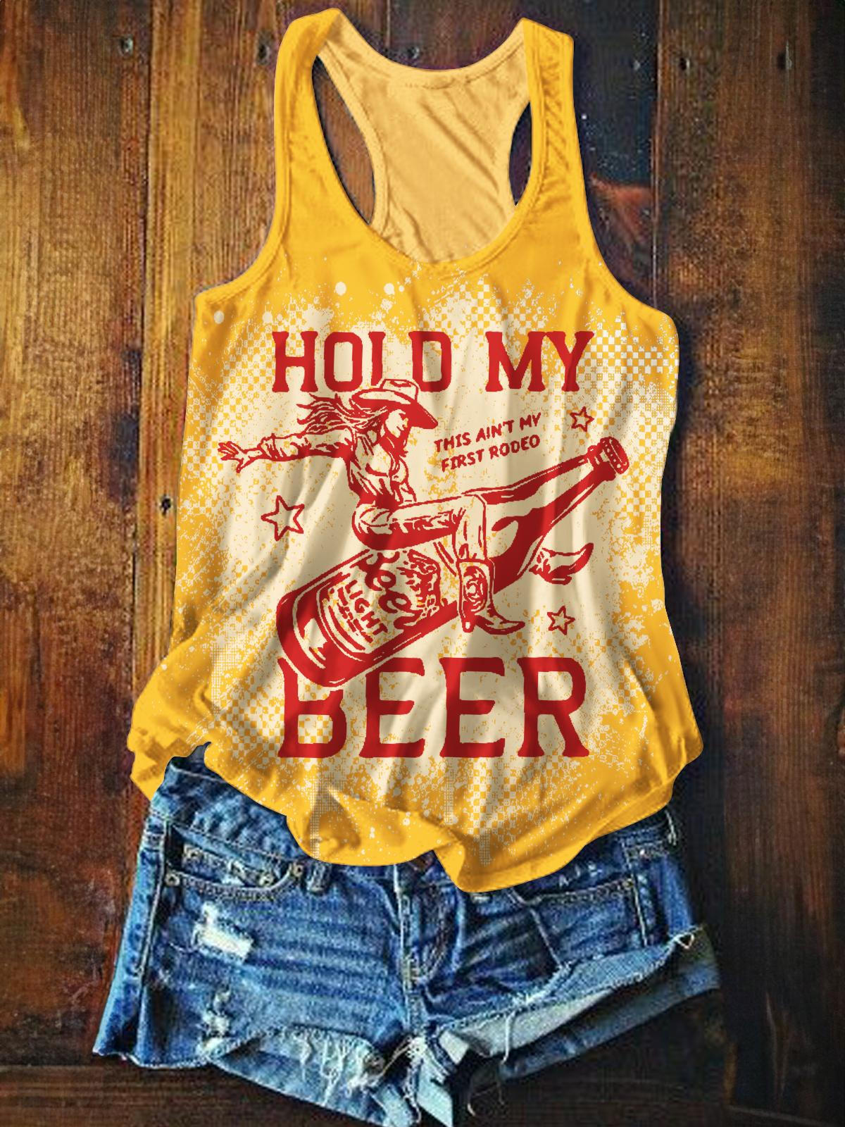 Retro Western Cowboy Printed Casual Tank Top