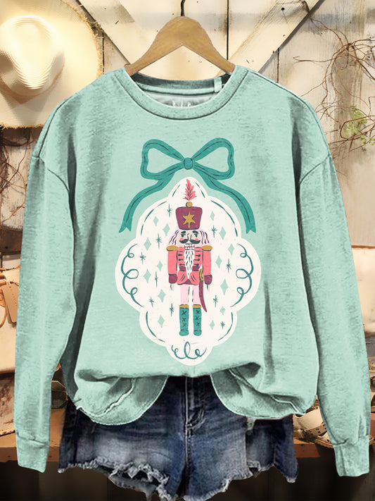 Cute Bow Christmas Toy Doll Art Print Sweatshirt