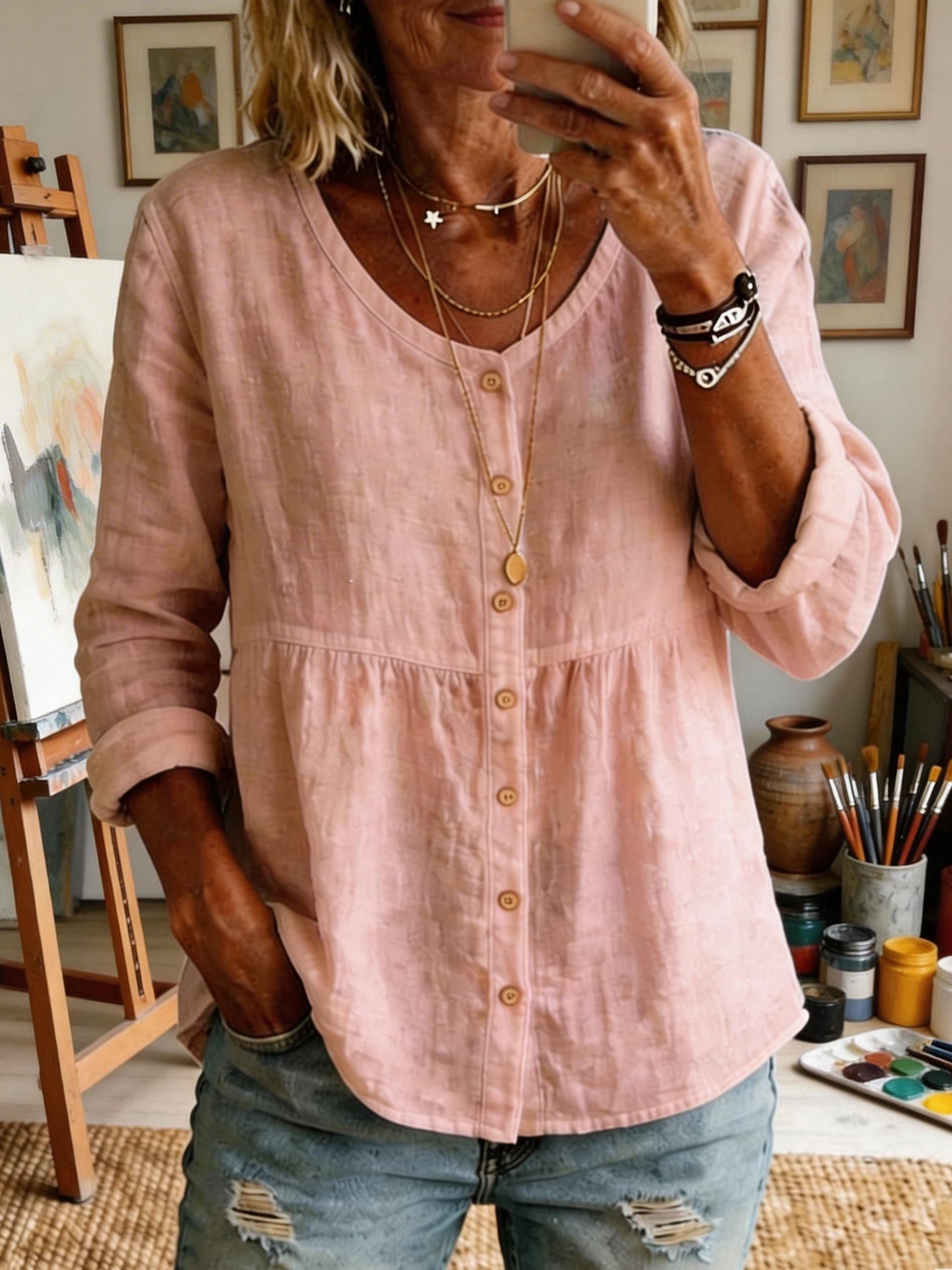 Women's Casual Long-sleeved Shirt