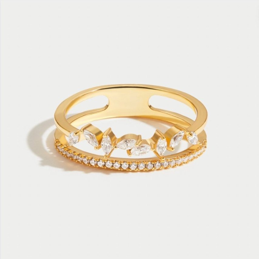 18K Gold Mia Crystal Ring