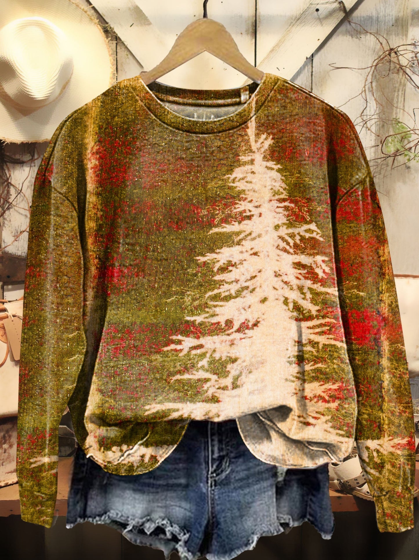 Pine Tree Tattoo Art Print Sweatshirt