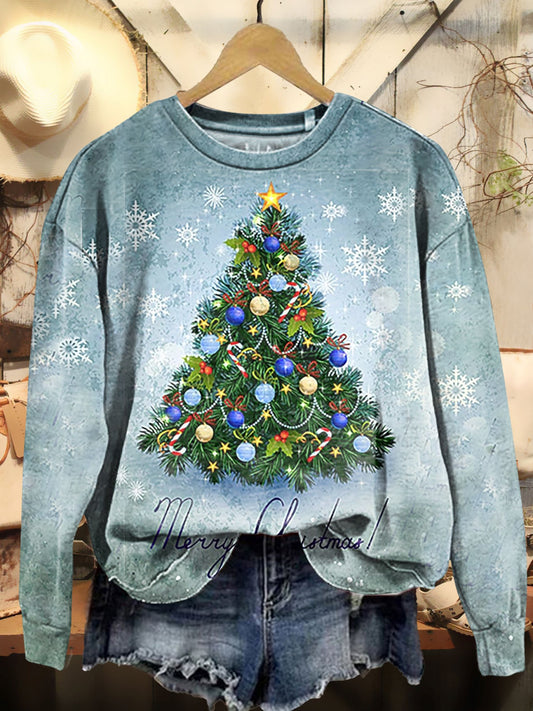 Christmas Tree Art Print Casual Sweatshirt