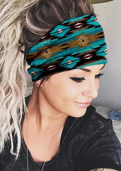 Aztec Geometric Yoga Wide Headband