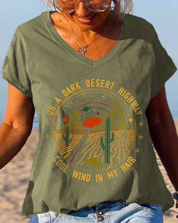 On A Dark Desert Highway Desert Landscape Graphic Tees