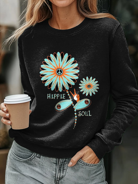 Hippie Soul Art Print Casual  Sweatshirt