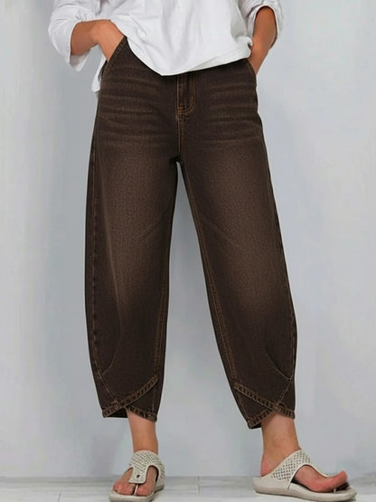 Women's Casual Denim Cropped Pants