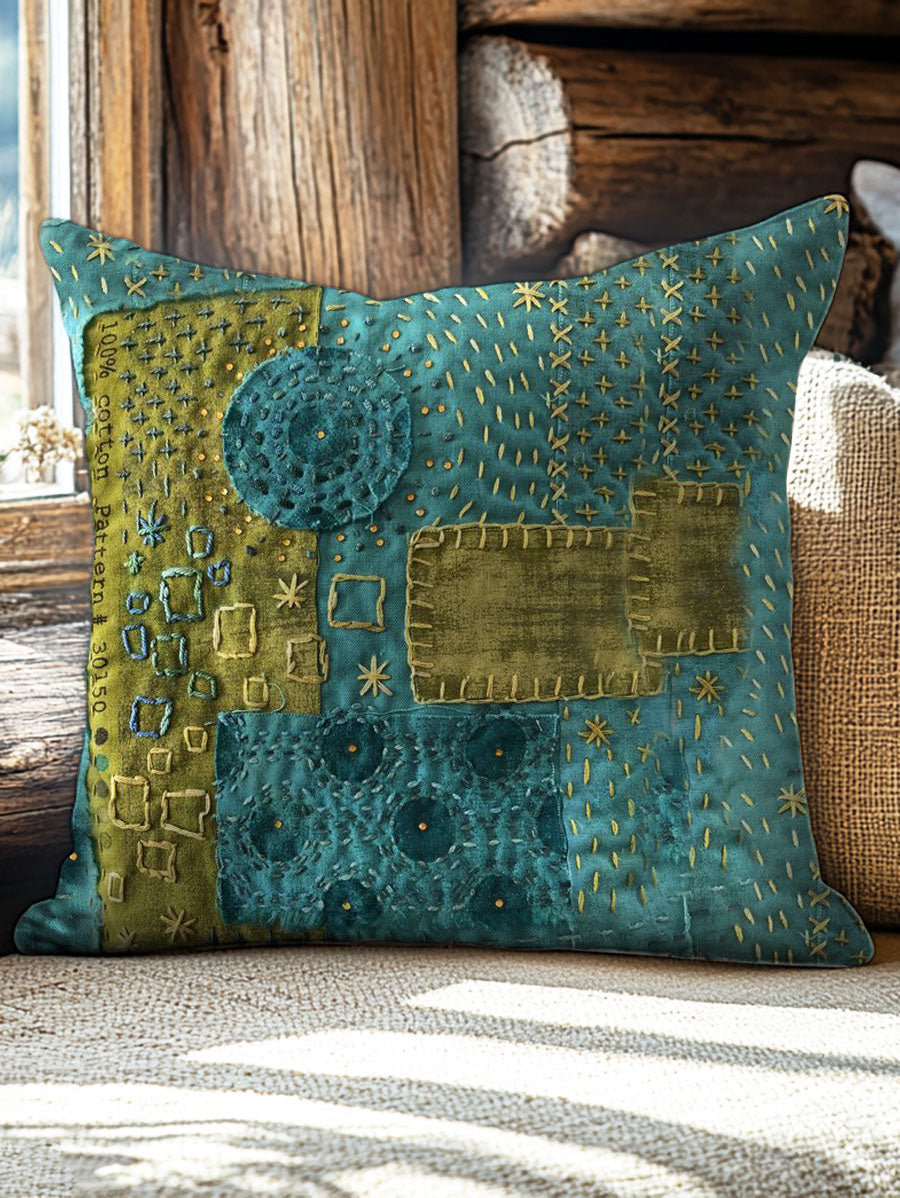 Retro Patchwork Pattern Art Print Leisure Pillow