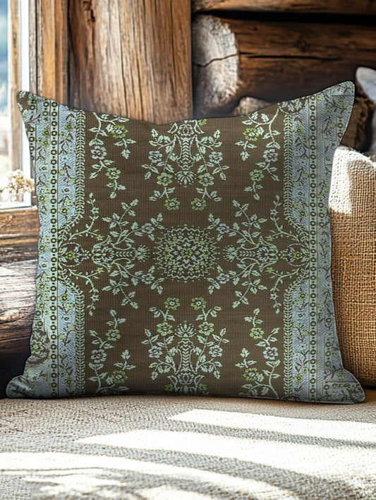 Retro Floral Pattern Art Print Pillow