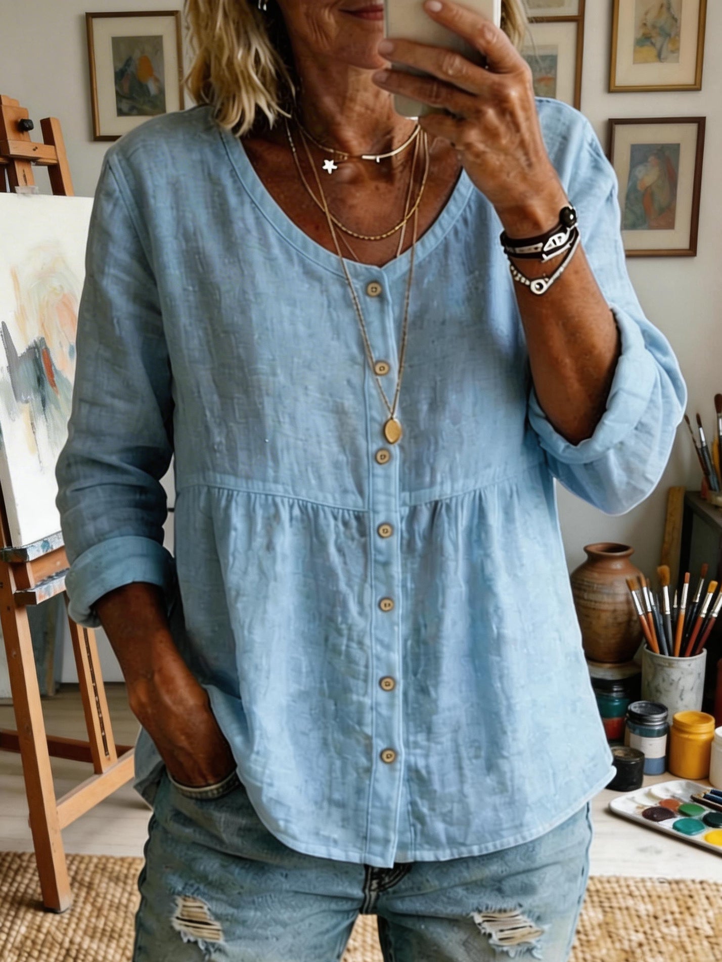 Women's Casual Long-sleeved Shirt