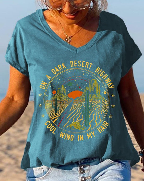 On A Dark Desert Highway Desert Landscape Graphic Tees