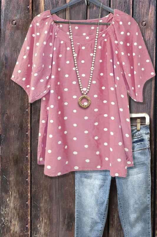 Casual Polka Dot Print Top