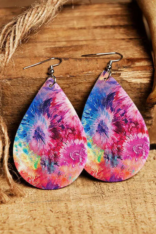 MULTICOLOR PU LEATHER EARRINGS