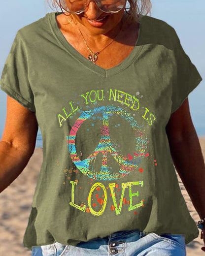 All You Need Is Love Unique Printed Graphic Tees