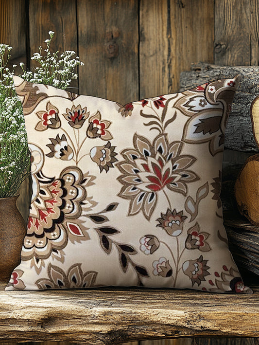 Folk Flower Art Print Casual Pillow