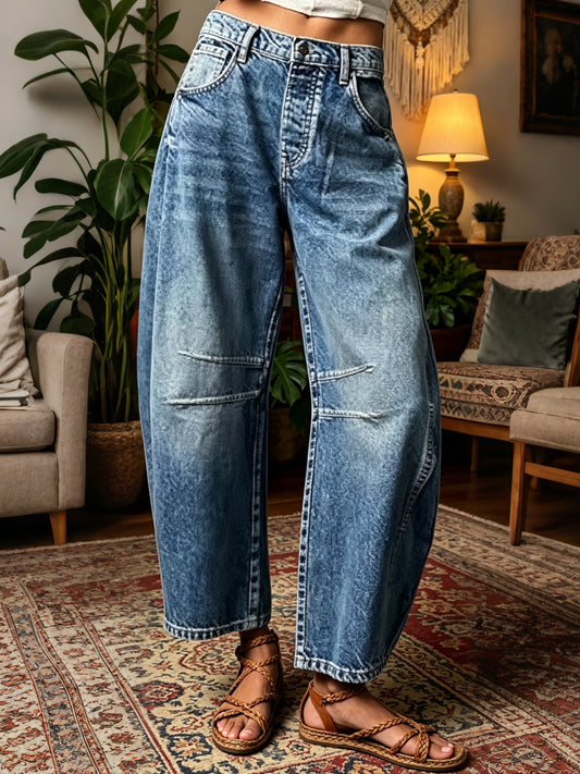 Women's Casual Washed Cotton Jeans
