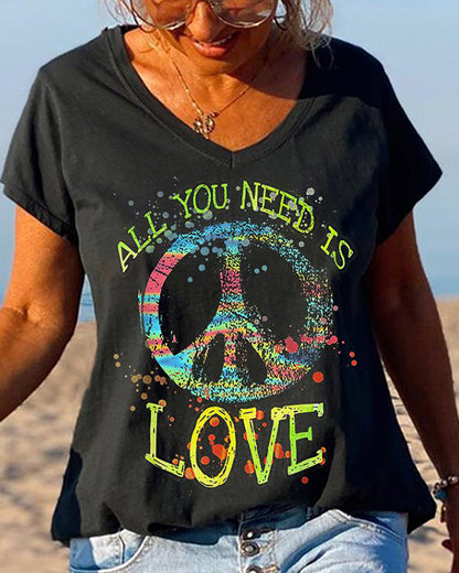 All You Need Is Love Unique Printed Graphic Tees