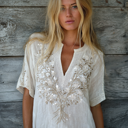 Vintage Viking Life Of Tree Celtic Linen Blend Shirt