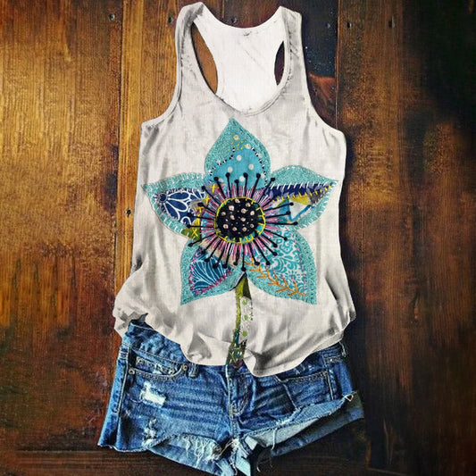 Women's Floral Art Print Tank Top