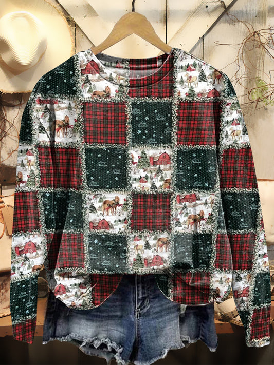 Christmas Pattern Patchwork Art Print Hoodie