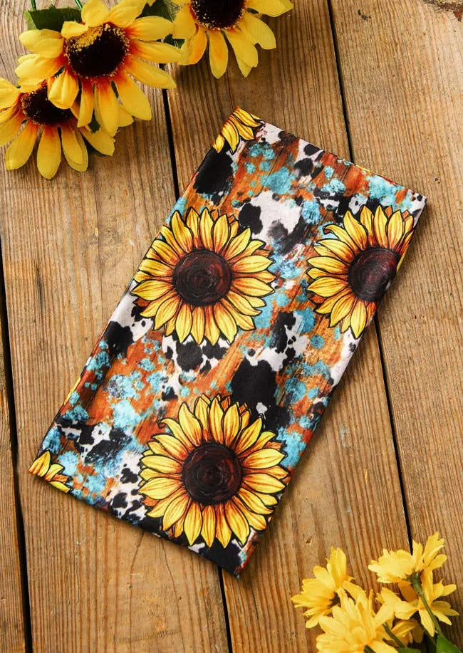 Sunflower Cow Wide Headband