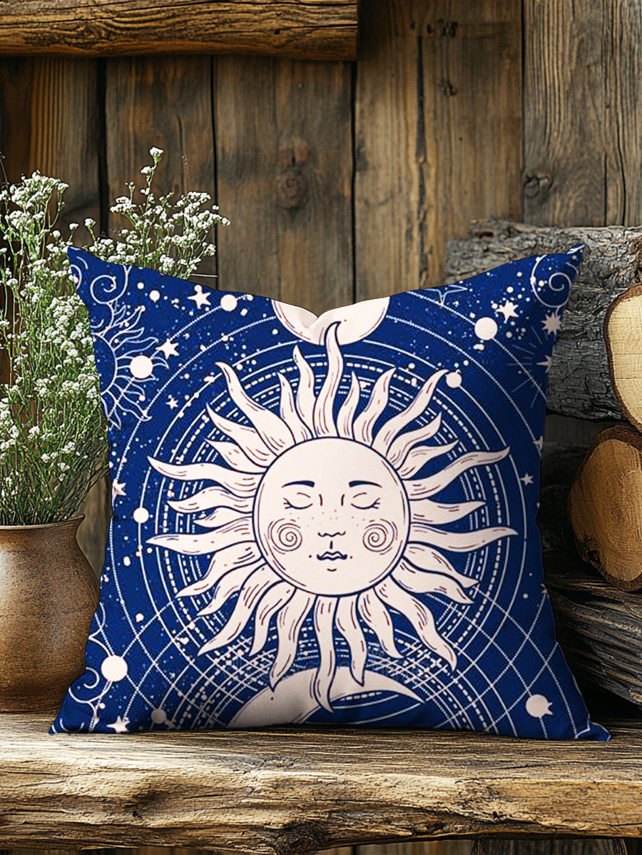 Hippie Sunflower Art Print Casual Pillow