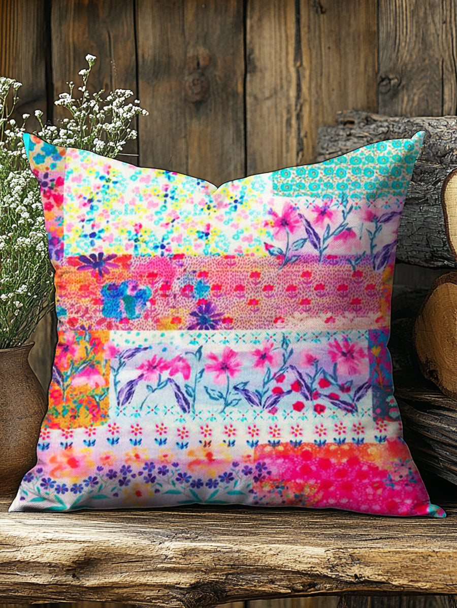 Vintage Floral Art Print Casual Pillow