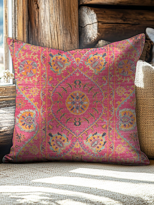 Retro Floral Totem Print Casual Pillow