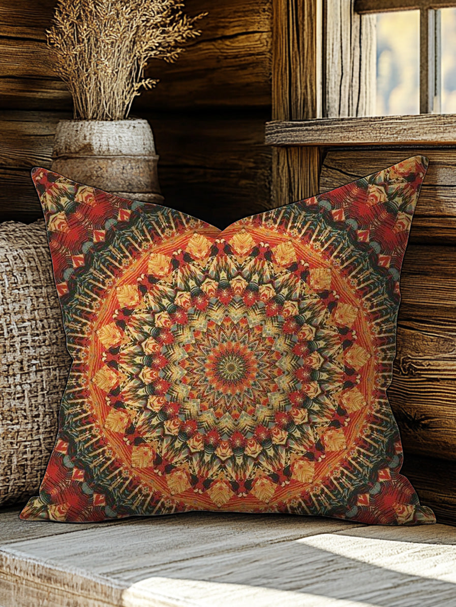 Boho Mandala Motifs Print Casual Pillow