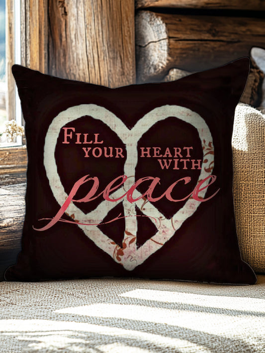 Love Peace Hippie Pattern Art Print Pillow