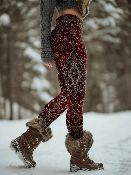 Ethnicity Geometry Totem Women's Printed Knitted Leggings